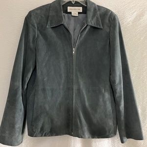 Jones New York Dusty Blue Genuine Suede Jacket size 12